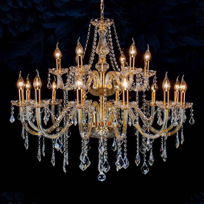 Lámpara de araña de velas iluminación de vidrio tradicional iluminación para restaurante