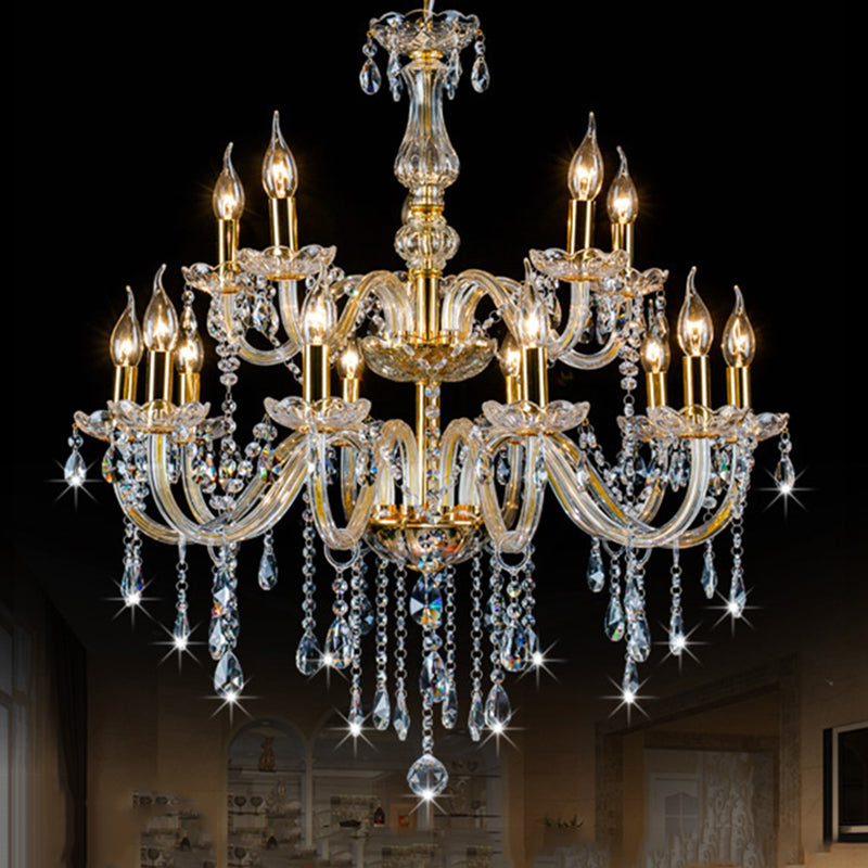 Lámpara de araña de velas iluminación de vidrio tradicional iluminación para restaurante