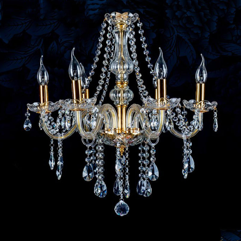 Lámpara de araña de velas iluminación de vidrio tradicional iluminación para restaurante