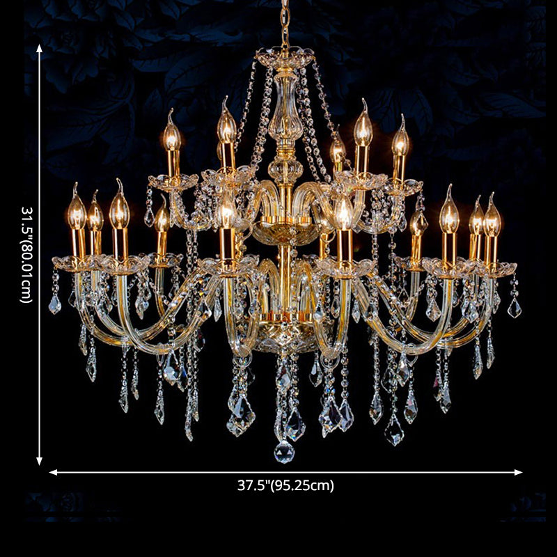 Lámpara de araña de velas iluminación de vidrio tradicional iluminación para restaurante