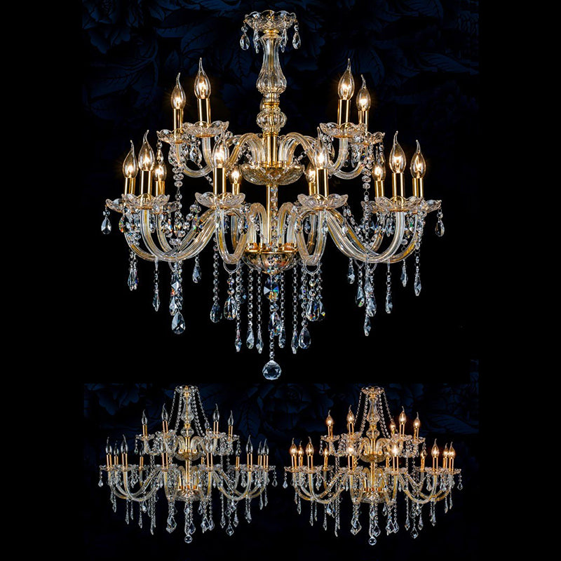 Lámpara de araña de velas iluminación de vidrio tradicional iluminación para restaurante