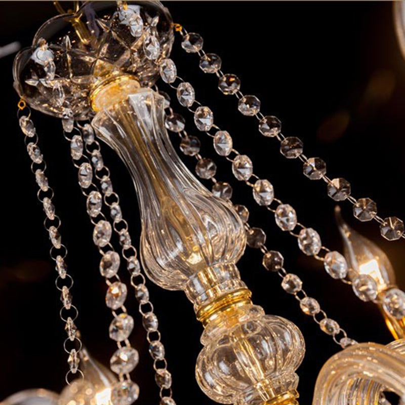 Lámpara de araña de velas iluminación de vidrio tradicional iluminación para restaurante