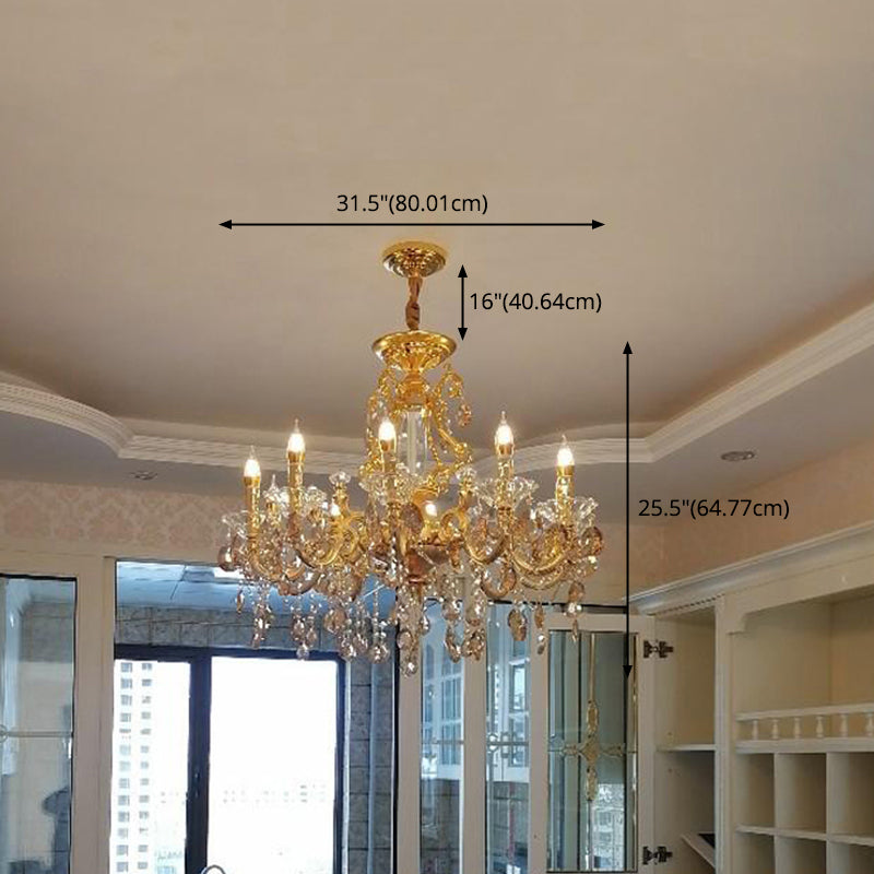 Candle Chandelier Light Fixture Traditional Metal Pendant Lighting for Restaurant