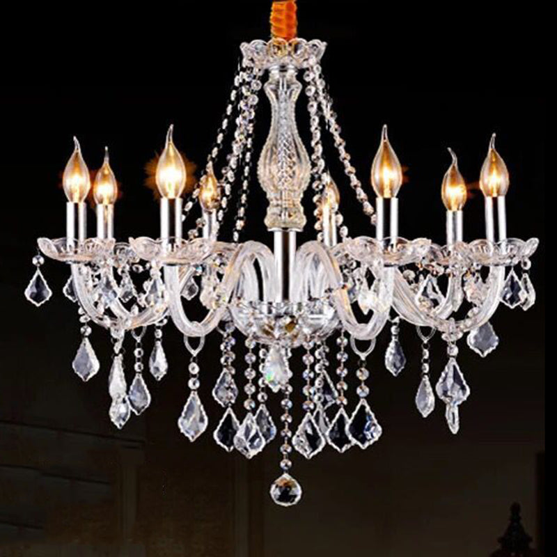 Lámpara de araña de velas iluminación de vidrio tradicional iluminación para restaurante