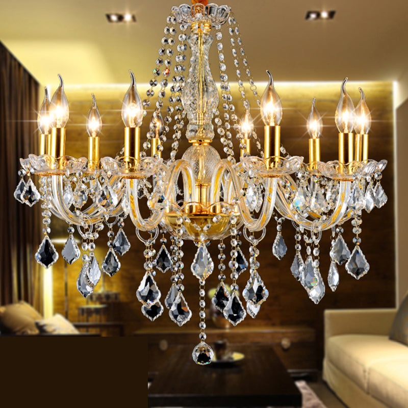 Lámpara de araña de velas iluminación de vidrio tradicional iluminación para restaurante