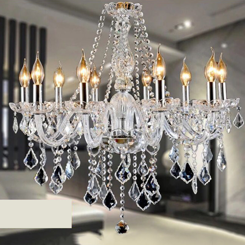 Lámpara de araña de velas iluminación de vidrio tradicional iluminación para restaurante