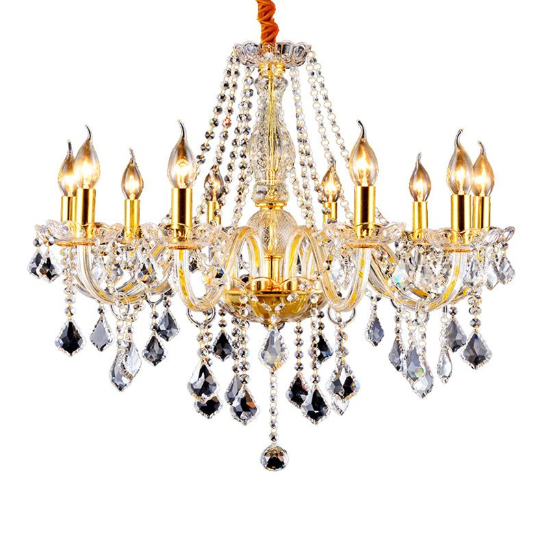 Lámpara de araña de velas iluminación de vidrio tradicional iluminación para restaurante