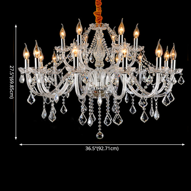 Lámpara de araña de velas iluminación de vidrio tradicional iluminación para restaurante