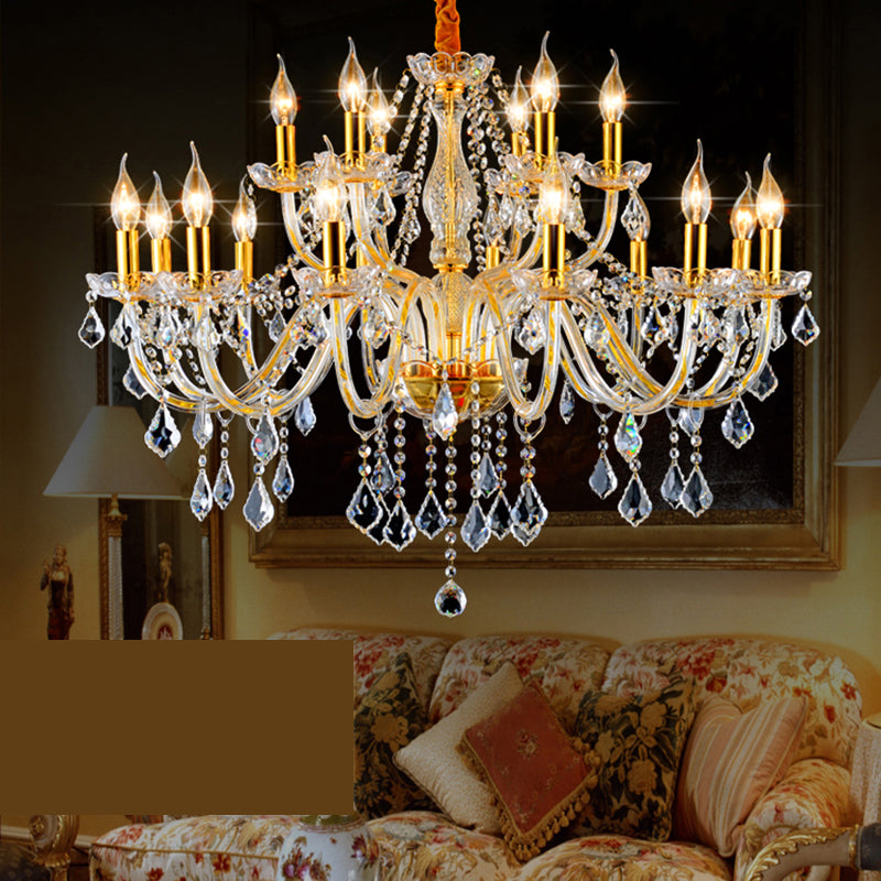 Lámpara de araña de velas iluminación de vidrio tradicional iluminación para restaurante