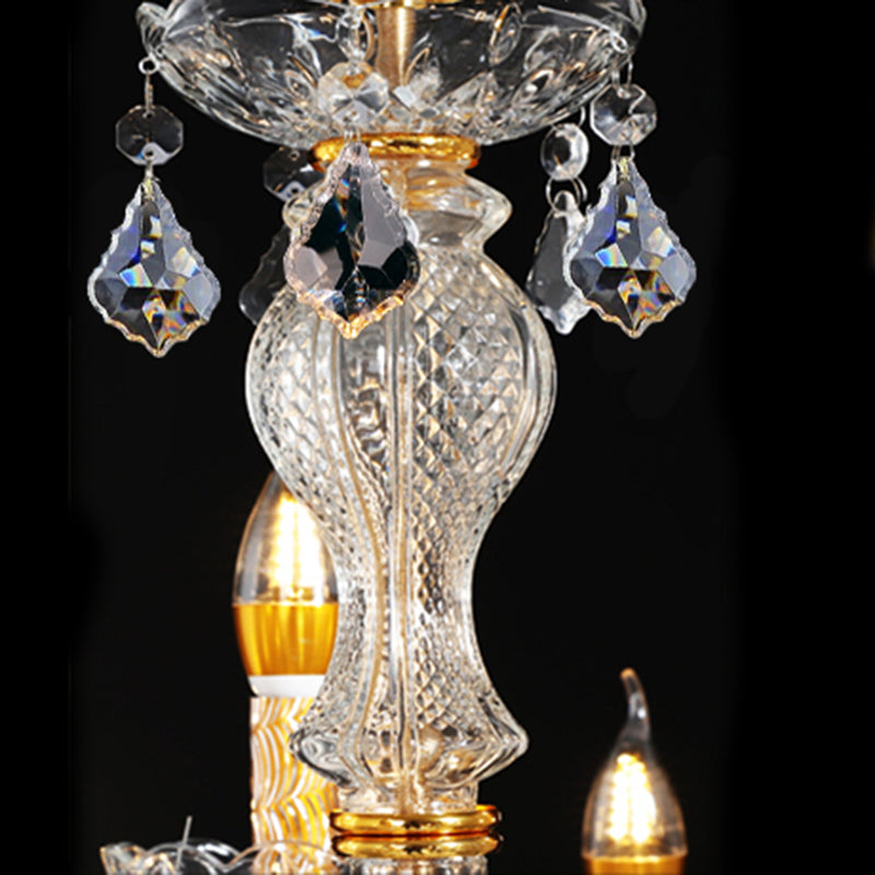 Lámpara de araña de velas iluminación de vidrio tradicional iluminación para restaurante