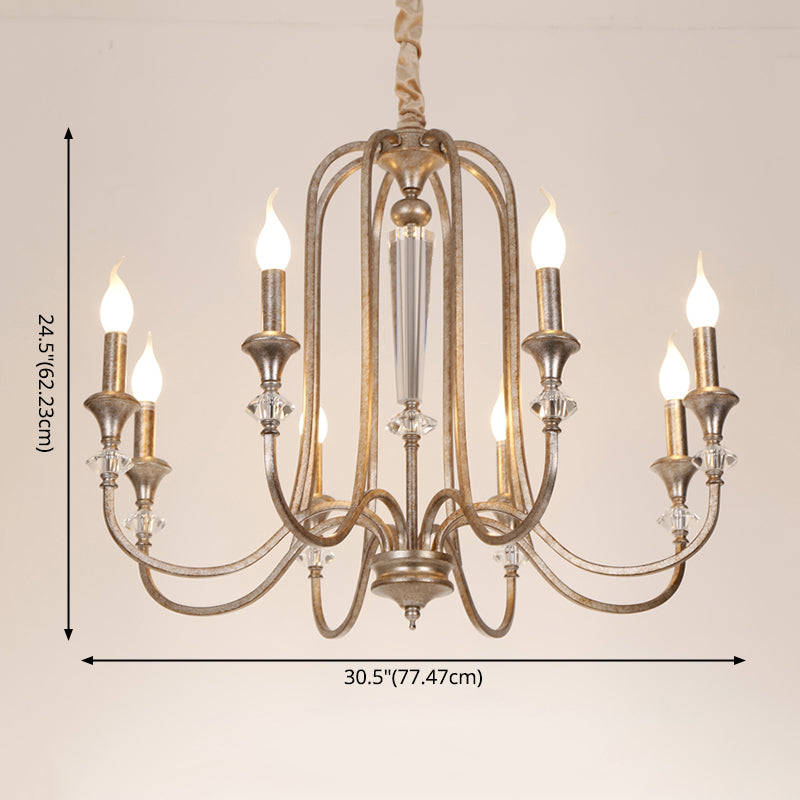 Candle Chandelier Light Fixture Traditional Metal Pendant Lighting for Restaurant