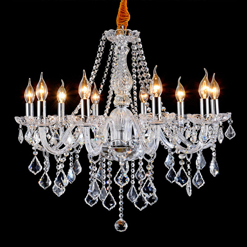 Lámpara de araña de velas iluminación de vidrio tradicional iluminación para restaurante