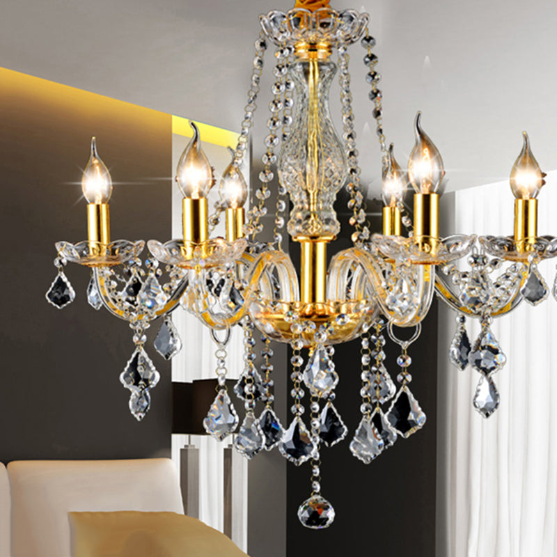 Lámpara de araña de velas iluminación de vidrio tradicional iluminación para restaurante