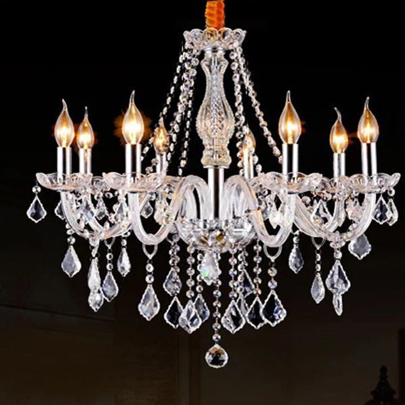 Lámpara de araña de velas iluminación de vidrio tradicional iluminación para restaurante