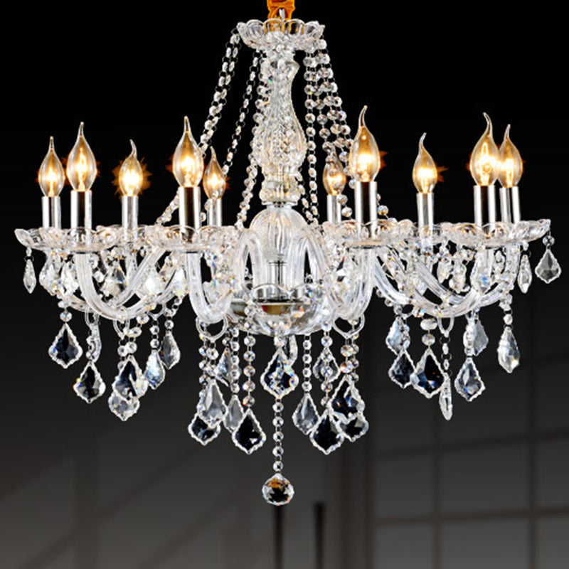 Lámpara de araña de velas iluminación de vidrio tradicional iluminación para restaurante