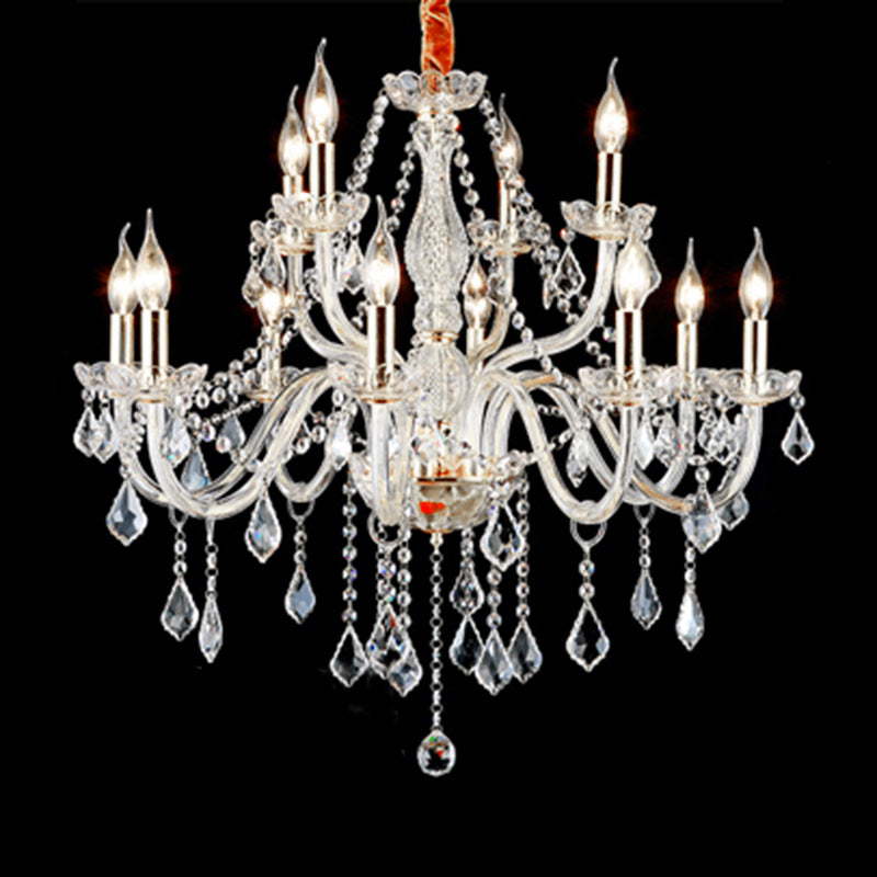 Lámpara de araña de velas iluminación de vidrio tradicional iluminación para restaurante