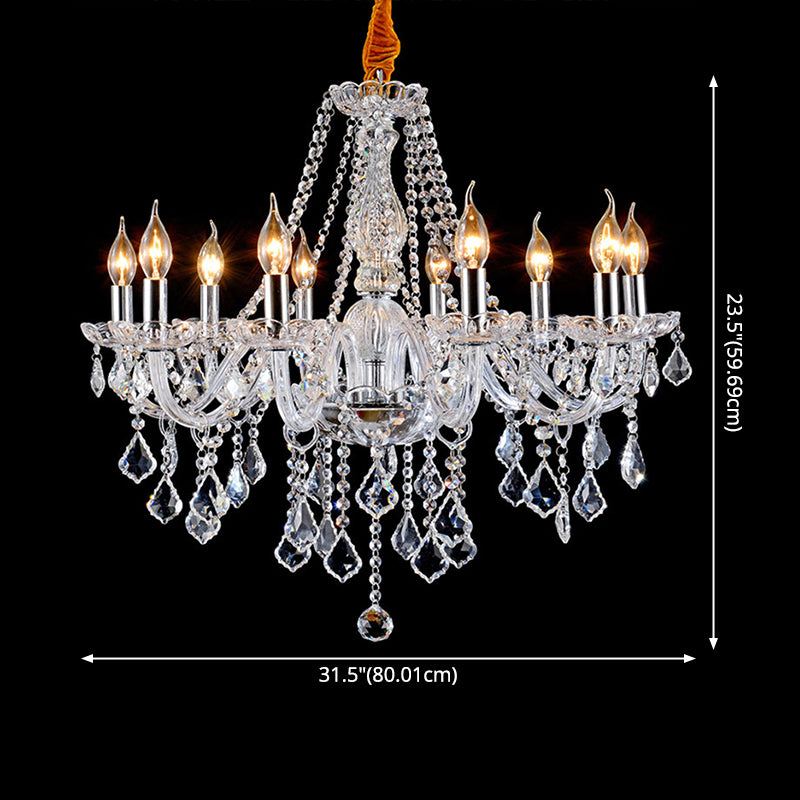 Lámpara de araña de velas iluminación de vidrio tradicional iluminación para restaurante