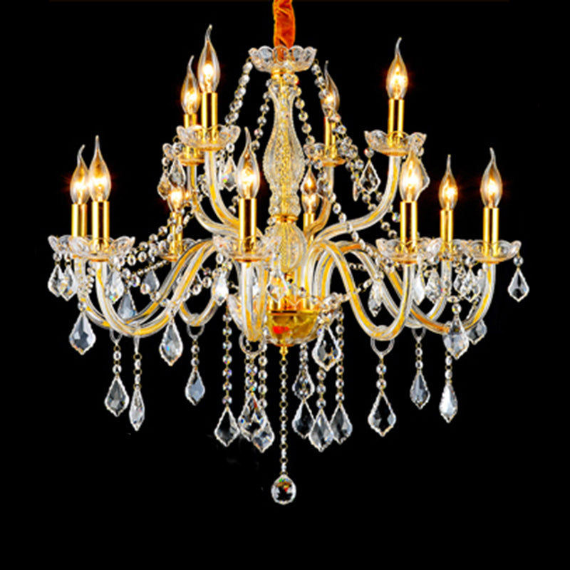 Lámpara de araña de velas iluminación de vidrio tradicional iluminación para restaurante