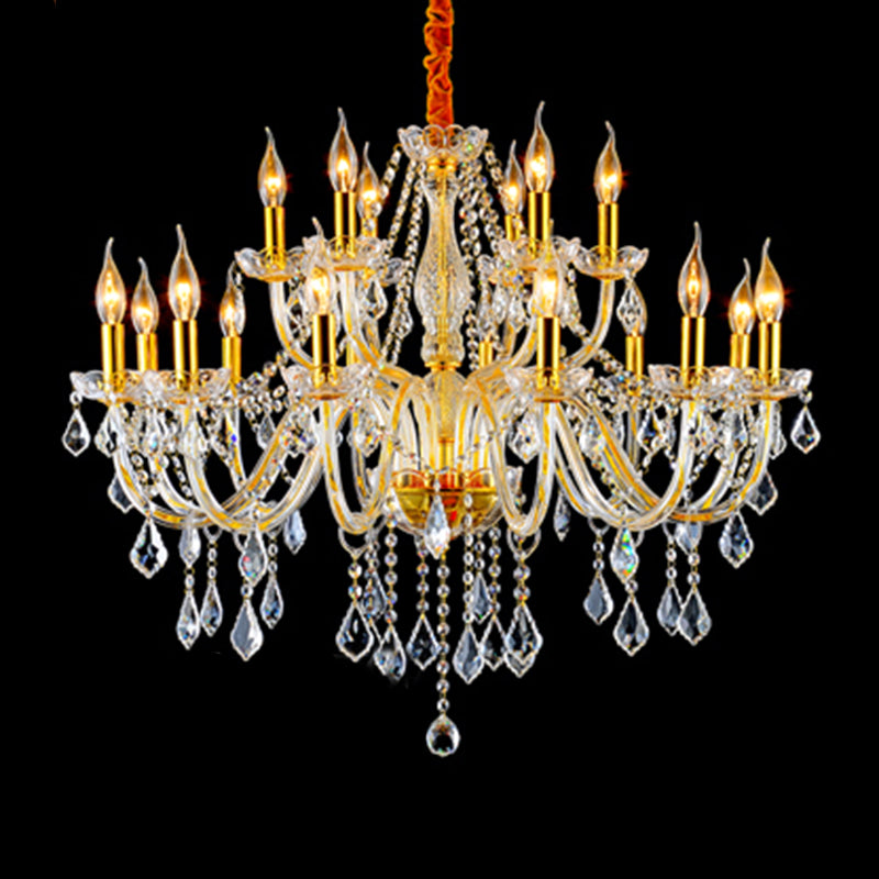 Lámpara de araña de velas iluminación de vidrio tradicional iluminación para restaurante