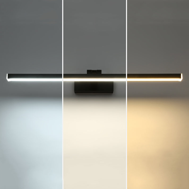 Lineaire SCONCE LICTE FICTURE Hedendaags aluminium LED Badkamer Wandlamp in het zwart