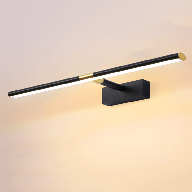 Black Linear Wall Lighting Fixture Contemporary LED Metal Wall Mounted Light Fixture