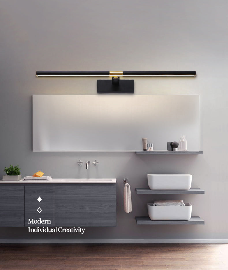 Black Linear Wall Lighting Fixture Contemporary LED Metal Wall Mounted Light Fixture