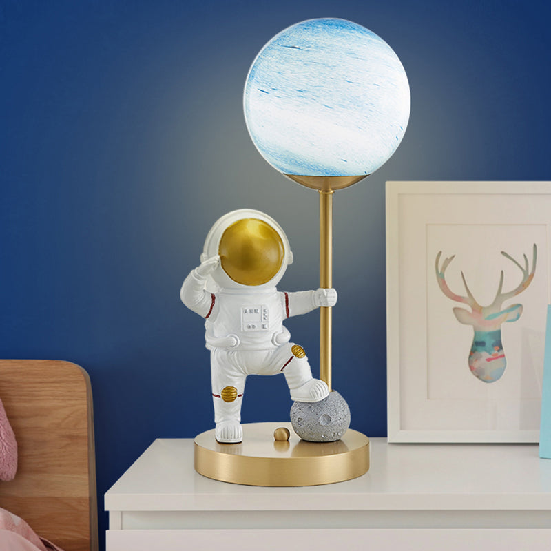 Astronaut Kids Bedroom Table Light Glass 1 Bulb Nordic Nightstand Light