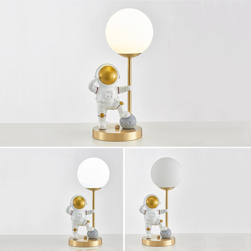 Astronaut Kids Bedroom Table Light Glass 1 Bulb Nordic Nightstand Light