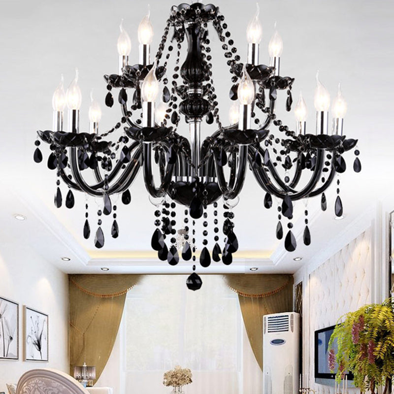 Lámpara de araña de velas iluminación de vidrio tradicional iluminación para restaurante