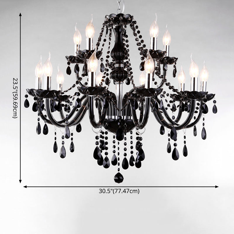 Lámpara de araña de velas iluminación de vidrio tradicional iluminación para restaurante