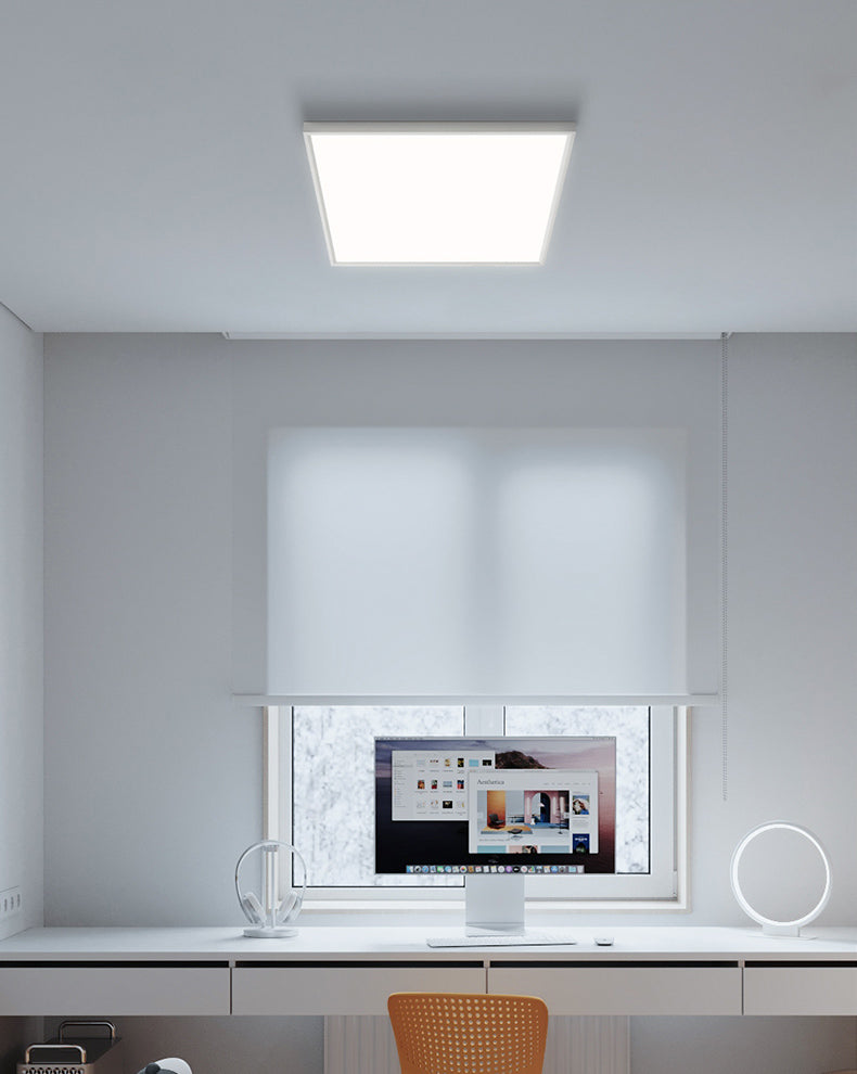 Plafonnier LED carré moderne à 1 lumière en aluminium pour bureau