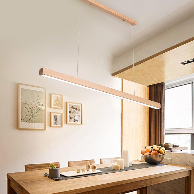 Modern Pendant Lighting for Kitchen Island Linear Island Lighting in Wood