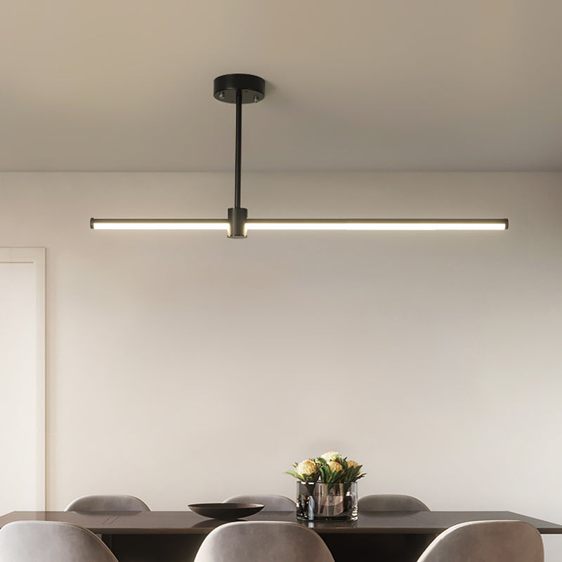 Éclairage de pendentif moderne pour l'îlot de cuisine Idées d'éclairage de l'île de pendentif linéaire