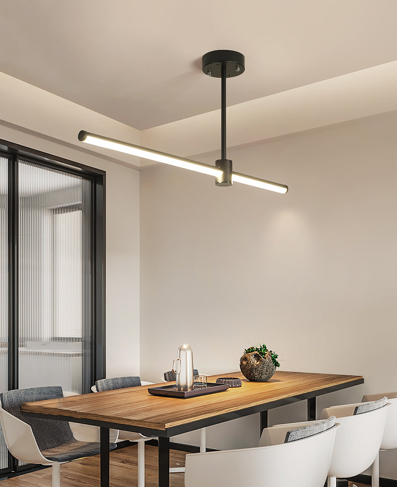 Éclairage de pendentif moderne pour l'îlot de cuisine Idées d'éclairage de l'île de pendentif linéaire