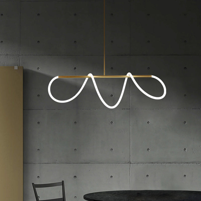 Luci a sospensione contemporanea per l'Isola Linear Linear Isola Luci dell'isola sospesa in oro