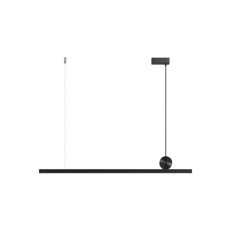 Contemporary Island Lighting Linear Island Lighting Hanging Light in Black