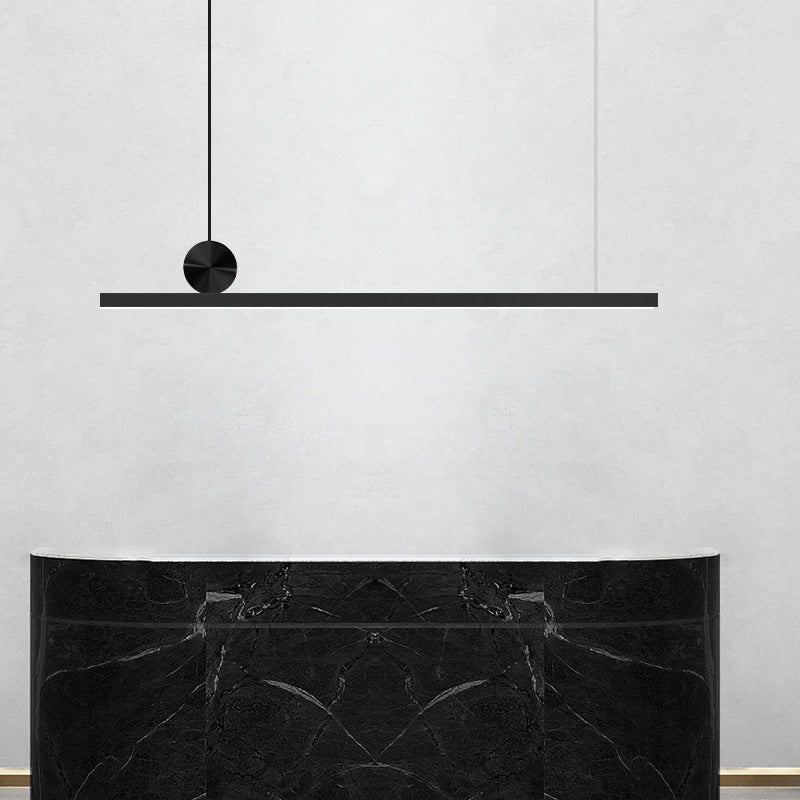 Contemporary Island Lighting Linear Island Lighting Hanging Light in Black