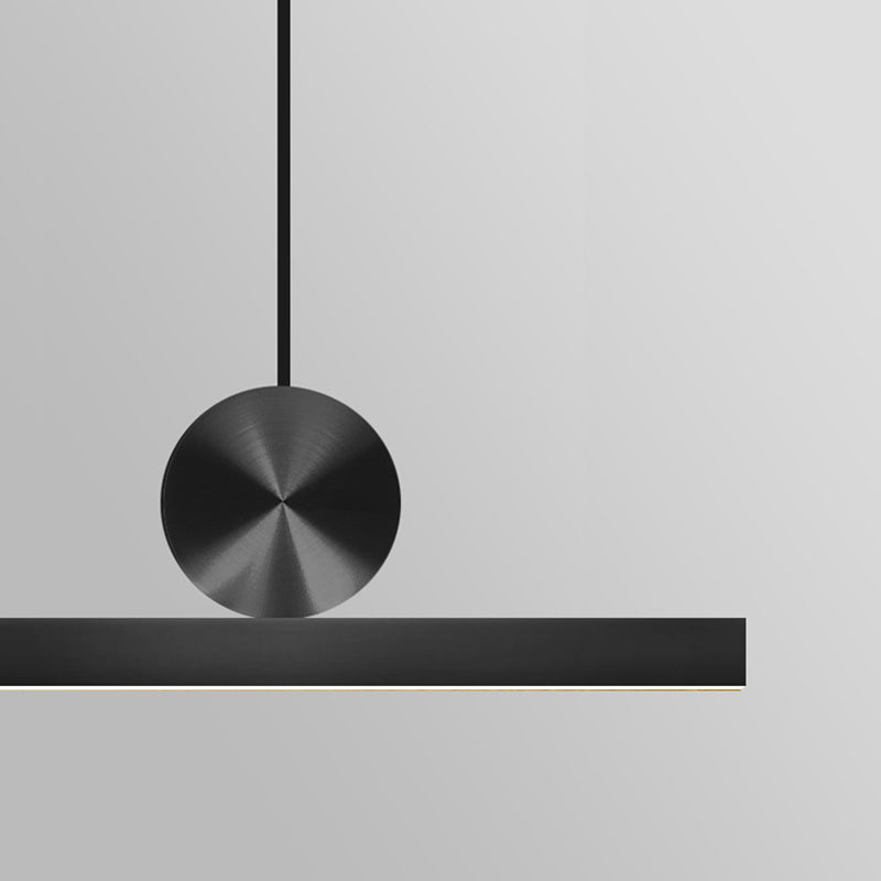 Illuminazione dell'isola contemporanea illuminazione isola lineare luce appesa in nero