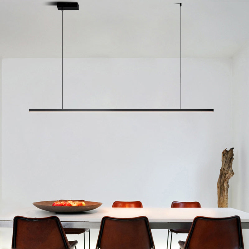 Lumo moderno a sospensione per lampadario lineare dell'isola della cucina Luce sospesa in nero