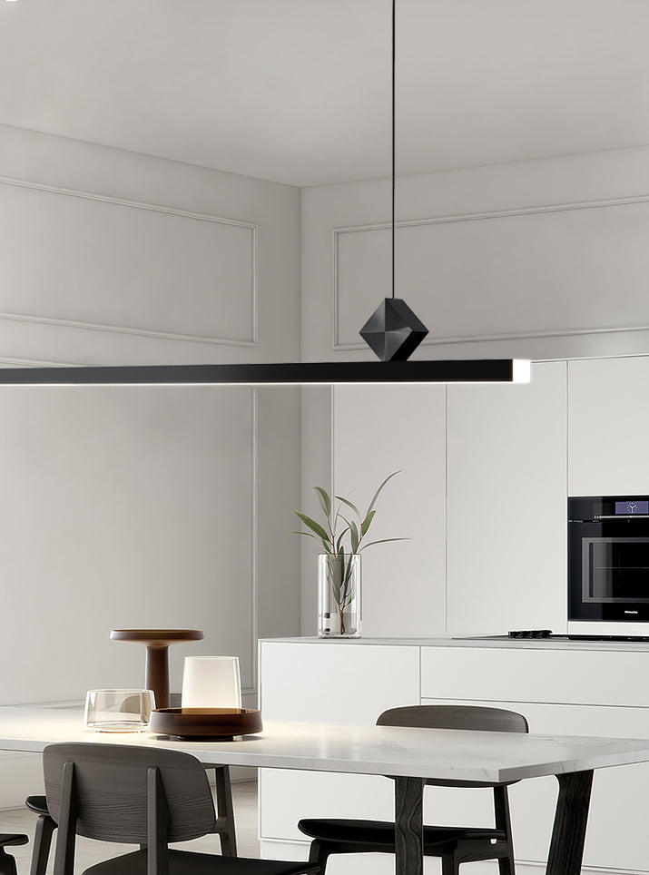 Luci a sospensione contemporanea illuminazione isola lineare Lampada sospesa isola Luce in oro