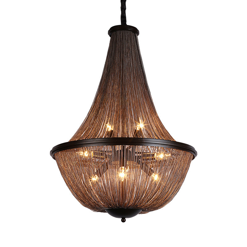 Gold 8 lumières Light Light Light Traditional Metal Metal Chain Fringe Hanging Lamp Kit