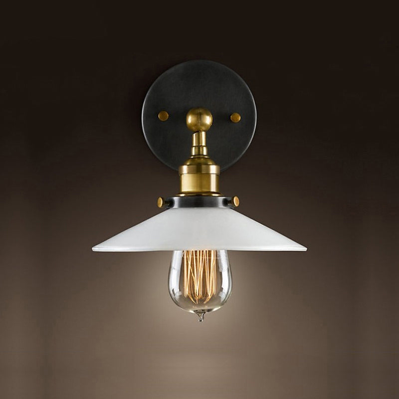 Cone Wall Light Lamp Sconce Industrial Iron 1-Light Wall Mounted Light Fixture in Black