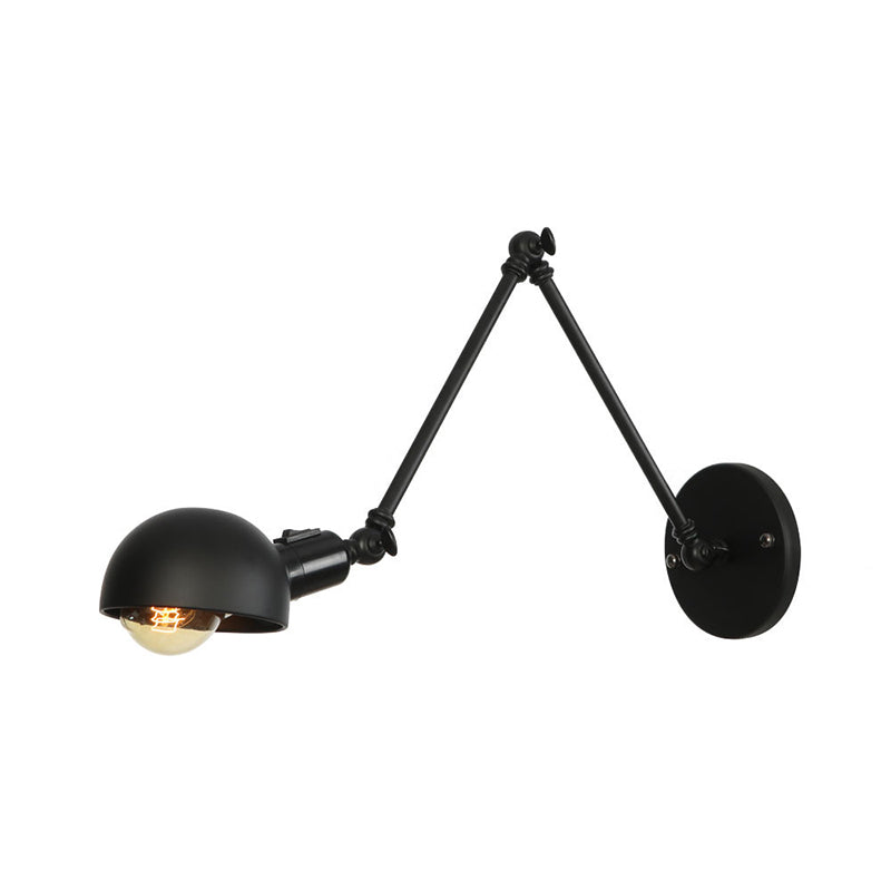 Fissature da parete a cupola vintage industriali in metallo lampade montate a parete in nero in nero