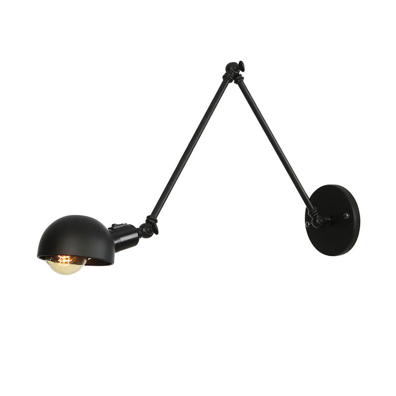 Fissature da parete a cupola vintage industriali in metallo lampade montate a parete in nero in nero