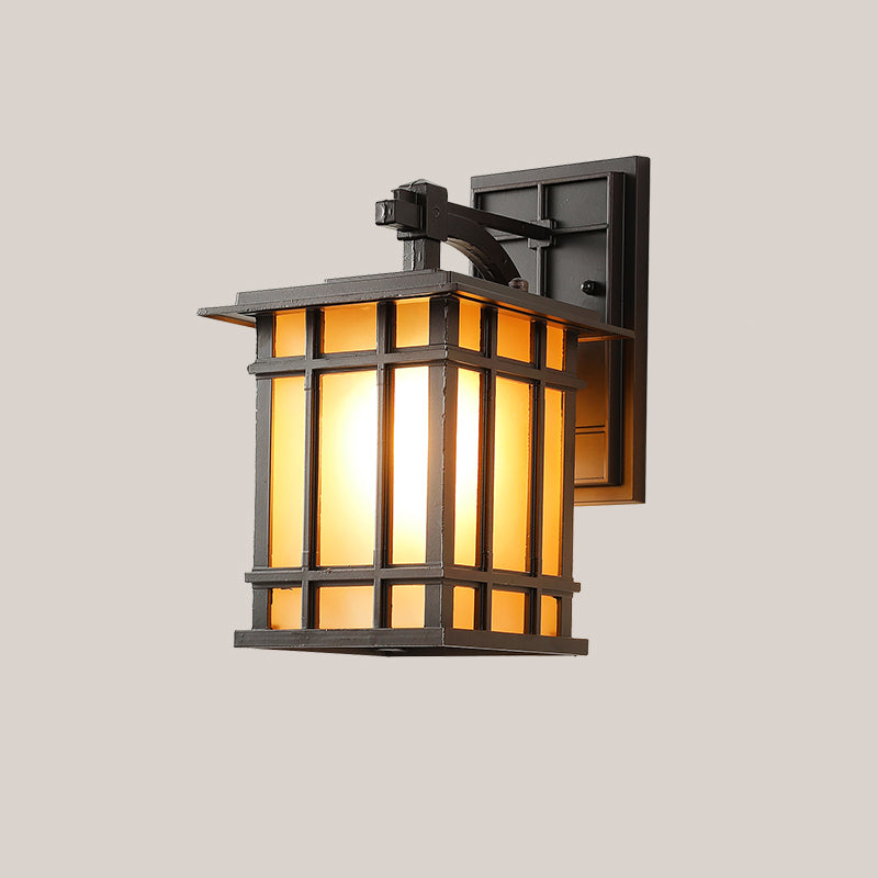 1-Light Rectangular  Wall Sconce Modern Simple Style Glass Wall Lighting in Gold