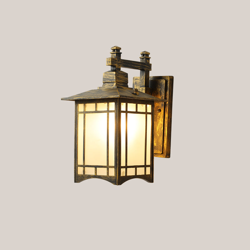 1-Light Rectangular  Wall Sconce Modern Simple Style Glass Wall Lighting in Gold