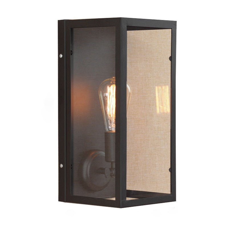 Industrial Jug Sconce Light Glass Shade 1-Light Wall Sconce Lamp in Black