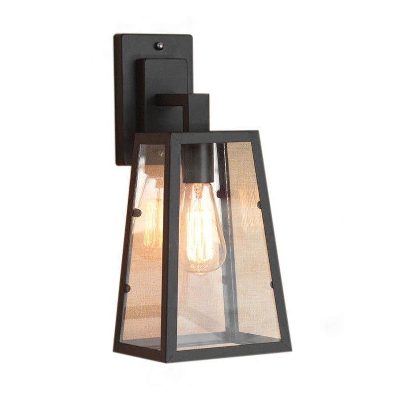 Industrial Jug Sconce Light Glass Shade 1-Light Wall Sconce Lamp in Black
