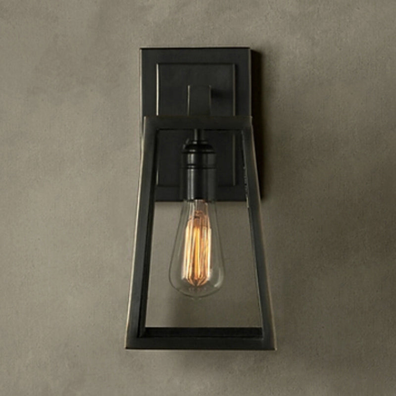 Trapezoid Wall Mounted Light Fixture Wall Light Lamp Sconce Glass 1-Light Lighting Sconce in Black