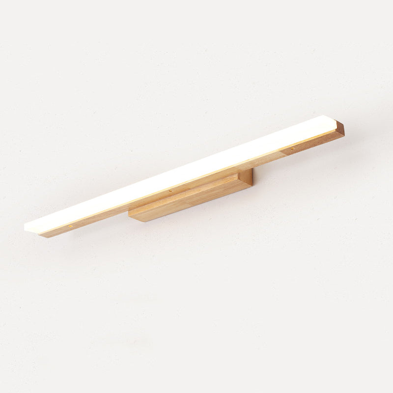 Log kleur LED -wandlampje in moderne beknopte stijl houten lineaire wandconstructie met acrylschaduw